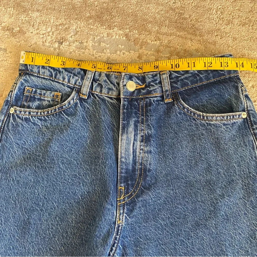 Zara Wide Leg Flare Jeans Retro Vintage Inspired Barrel Classic Blue Denim: 4 - Picture 5 of 10